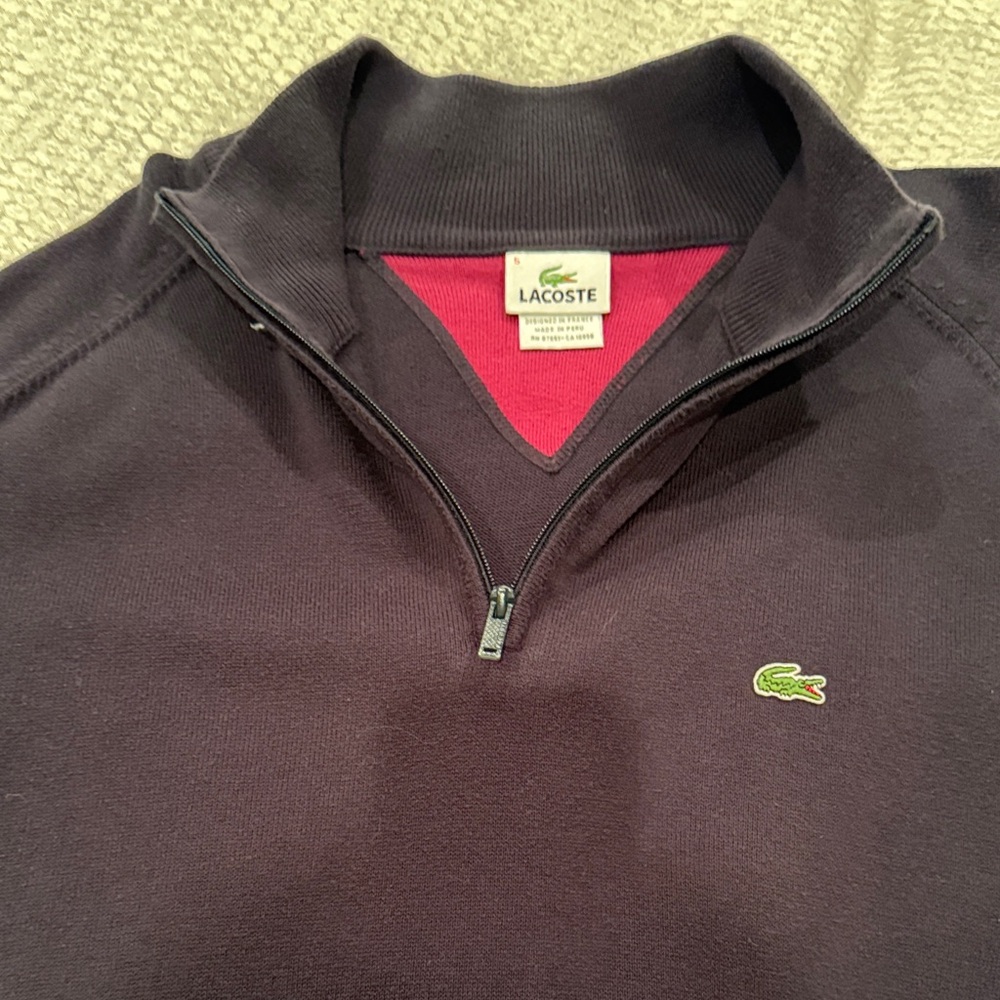 Lacoste navy blue Quarter-Zip Pullover